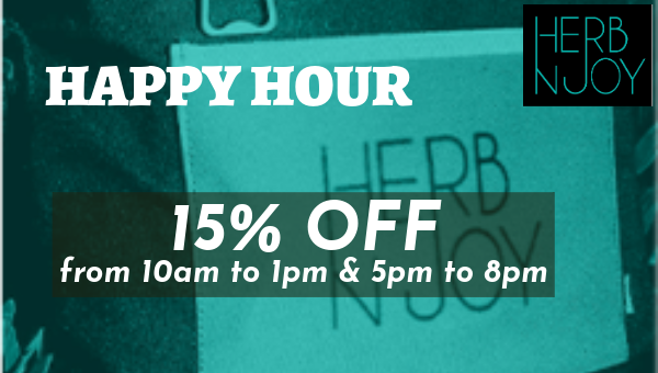 15% OFF during Happy Hours