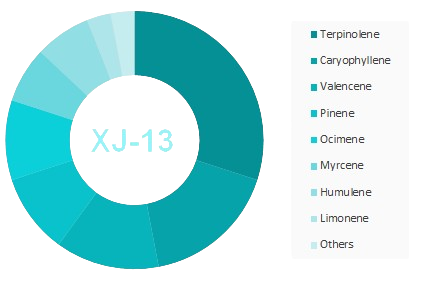 XJ-13 cannabis strain terpene wheel