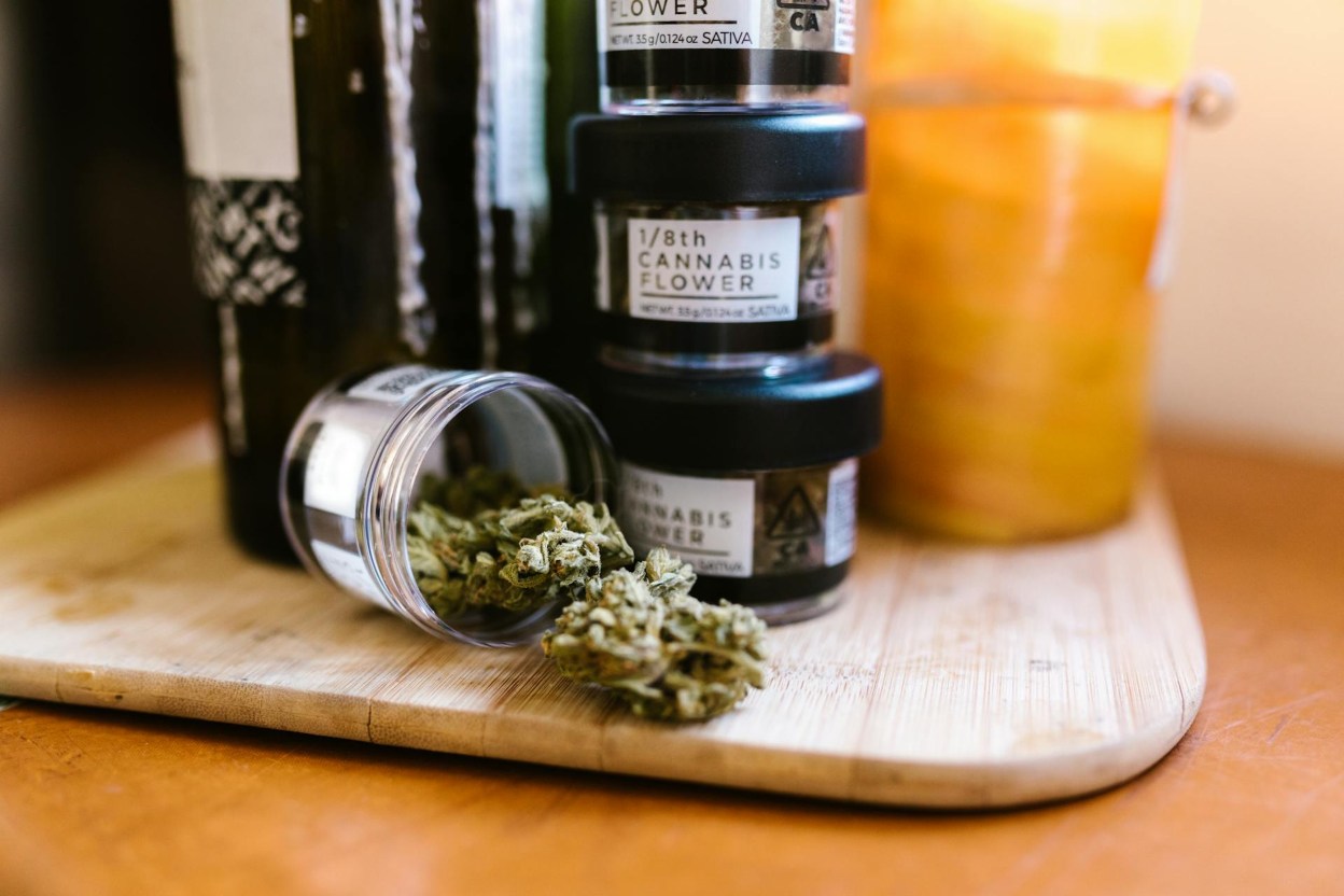 A tray that contains cannabis owned by someone who learned how to buy marijuana in California